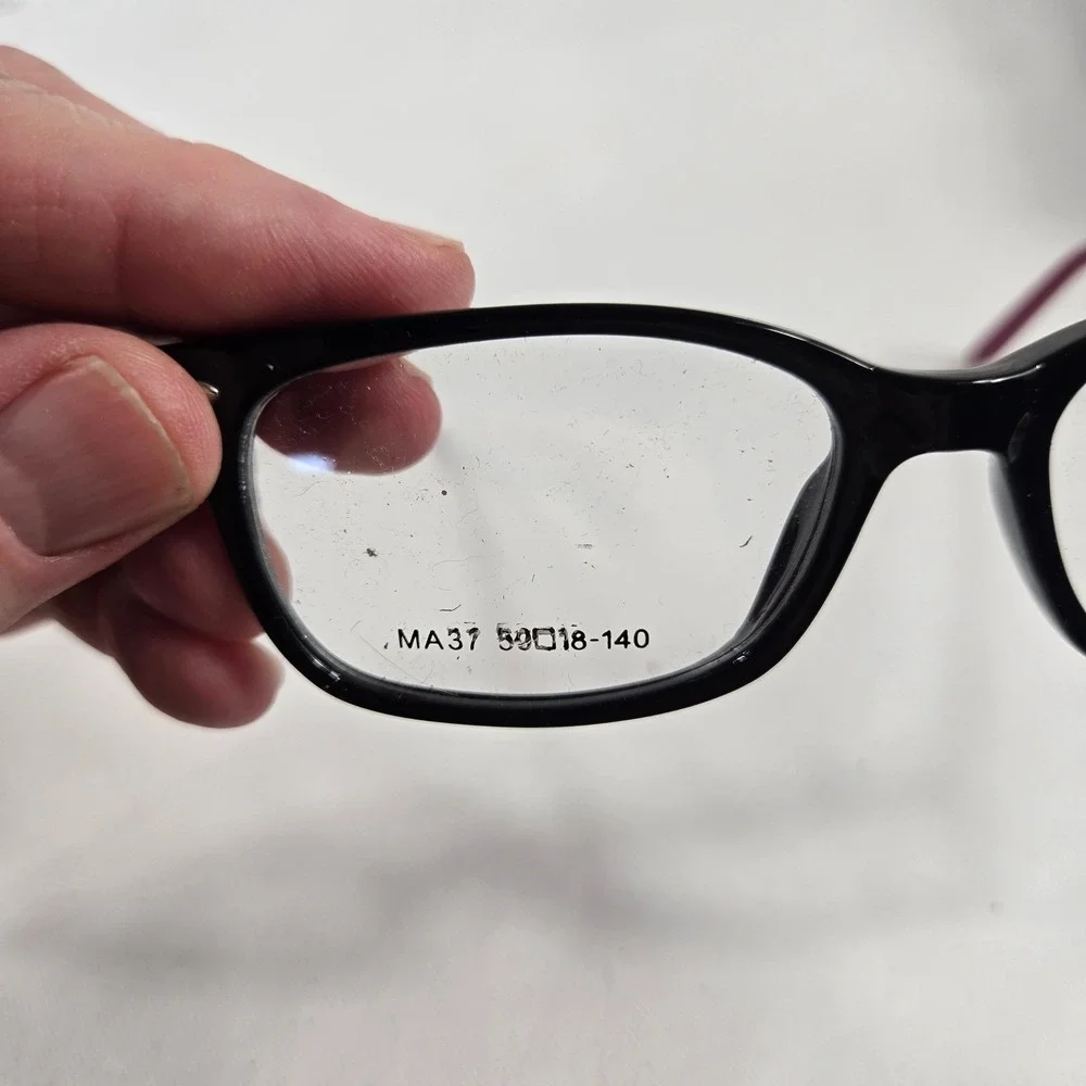 Main St MA37 Eyeglasses Frames Black Purple 50 18 140 Rectangle Spring Hinge NWT